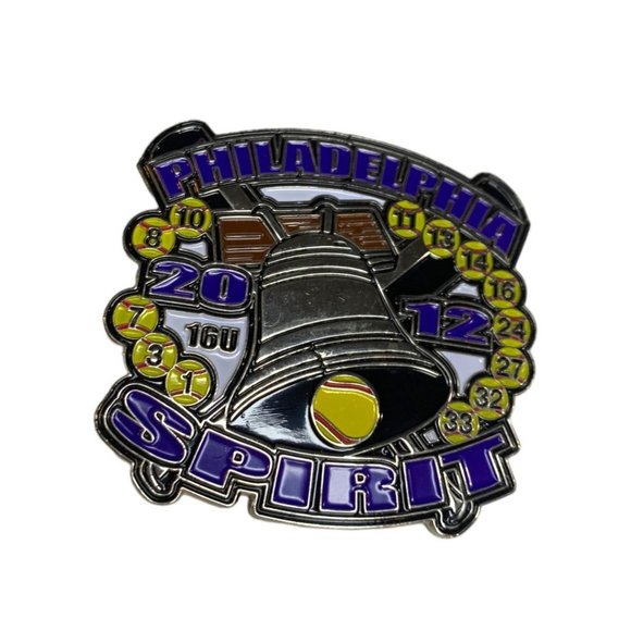 2012 Philadelphia Double Pin Tennis Balls Liberty Bell - Picture 2 of 6